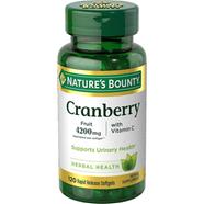 Nature's Bounty Cranberry Fruit 4200 mg, Plus Vitamin C, Urinary Tract Health, 120 Softgels