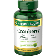 Nature’s Bounty Cranberry With Vitamin C 4200 mg 250 Softgels