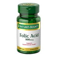 Nature's Bounty Folic Acid 800 Mcg - 250 Tablet