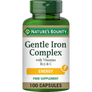 Natures Bounty Hierro Gentle Complex Plus Vitamin C and B12 Neutral Flavour 100 Capsules