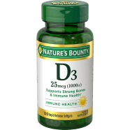 Nature’s Bounty High Potency Vitamin D3 1,000 IU (25 mcg) 120 Softgels