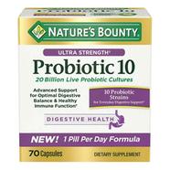 Nature's Bounty Ultra Strength Probiotic 10, Support for Digestive, Immune and Upper Respiratory Health, 70 Counts