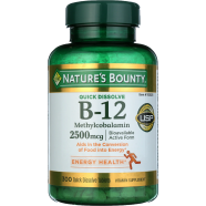 Nature’s Bounty Vitamin B-12 2500 mcg 300 Quick Dissolve Tablets