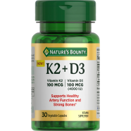 Nature's Bounty Vitamin D3 Plus K2 - 100mcg 30 Capsules