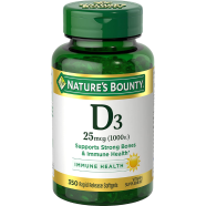 Nature’s Bounty Vitamin D3 Softgels, 25 mcg 1000 IU 350 Ct