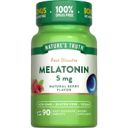 Nature’s Truth Melatonin 5 mg Fast Dissolve Tabs Natural Berry Flavor 90 tablets
