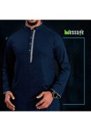 Navy Blue Soft Bamboo Fiber Fabric Panjabi - M (chest-42, length 41)