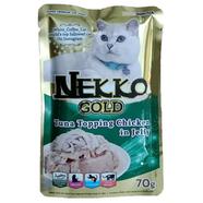 Nekko Gold Pouch Tuna Topping Chicken In Jelly 70g