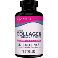 NeoCell Super Collagen Peptides plus Vitamin C and Biotin, 3g Collagen Per Serving, Gluten Free, Promotes Healthy Hair, Beautiful Skin, and Nail Support, 180 Tablets