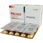 Neso 500 10's Strip Tablet 20 mg Plus 500 mg icon