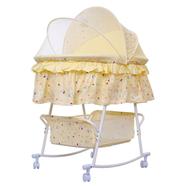 New Born Baby Swing Cradle Bed with Mosquito Net Canopy Bassinet Wheel System