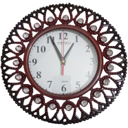 New Design and Stylish Wall Clock With Stone Analog Clock For Room Decoration - Maroon