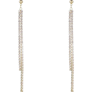 New Gold Color Long Crystal Tassel Dangle Earrings for Women