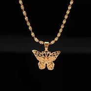 New Hollow Double Metal Butterfly Necklace Pendant For Women