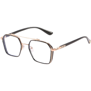 New Oversized Frame Anti-blue Light Transparent Glasses Metal Double Line Eyewear Women Men Fashion Retro Flat Mirror Eyeglass - BE501 icon