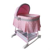 Newborn Baby Cradle Bassinet With 4 Universal Wheels, Baby Rocking Crib, Musical Baby Bed With Mosquito Net - RI YS104 P