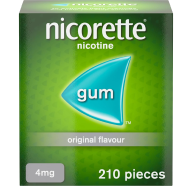 Nicorette Original 4 mg Nicotine Gum 210 Pcs (Stop Smoking Aid)