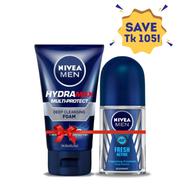 Nivea Men Combo Pack Facewash (100 ml Plus Roll on 50 ml) - 81369D Plus 808