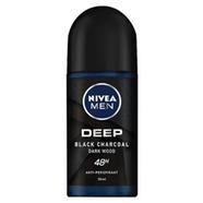 Nivea Men Deep Black Charcoal Dark Wood Roll-On (50 ml) - 80031D