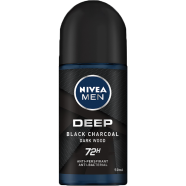 Nivea Men Deep Black Charcoal Dark Wood Roll-On (50 ml) - 80031D