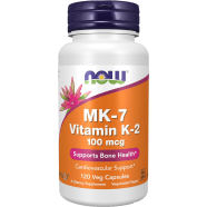 Now Foods Vitamin K2 (MK7) 100 mcg Cardiovascular Support and Bone Health 120 Capsules