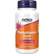 Now Pantothenic Acid Vitamin B-5 500 mg B-Complex 100 Capsules