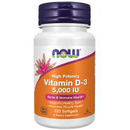 Now Vitamin D3 5000 IU 120 Softgels