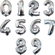 Number Balloons Silver Mylar Foil Number Giant Helium Balloon Birthday Party Decoration