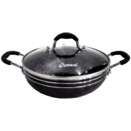 OCEAN Wok Non Stick 34cm W/G Lid Stone Coating - ONW34SC