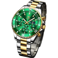 OLEVS 2858 Silver Green Men Watch