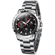 OLEVS Fashion Quartz Watch for Men Three Dial Sport Chronograph Casual Waterproof Stainless Steel Watches image