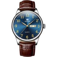 OLEVS Luxury Leather Strip Wrist Watch For Men - 5535