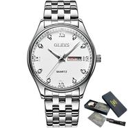OLEVS Simple Business Men Watch Date and Week Male Clock Quartz Dial Luminous Hands Calendar Man's Bracelets Wristwatches - 5570