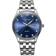 OLEVS Simple Business Men Watch Date and Week Male Clock Quartz Dial Luminous Hands Calendar Man's Bracelets Wristwatches image