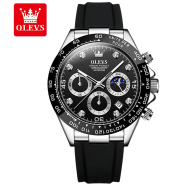 OLEVS luxury quartz Wristwatches Men Sport Watches High Quality chronograph 3 dials business Gents Mens Quartz Watch image