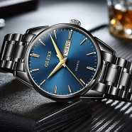 OLEVS waterproof stainless steel date and day quartz watch for mens image