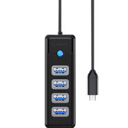 ORICO 4 Ports Type-C HUB PW4U-C3-BK