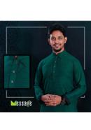 Ocean Green TENCEL Fabric with Hand Craft Panjabi - L (chest-44, length 42)