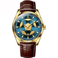 Olevs Football Watch Leather Analog Wrist Watch For Men - 9949
