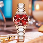 Olevs Luxury Rhinestone Ceramics Strap Quartz Watch (3605)