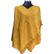 One Colour Woolen Shawl Or Chador For Girls and Women - Golden