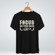 One Ummah BD 'Focus your deen' Design Classic Round Neck Half Sleeve T-shirt for Men - (CMTHC-CAD230)