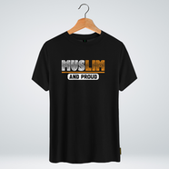 One Ummah BD 'Muslim and proud' Design Classic Round Neck Half Sleeve T-shirt for Men - (CMTHC-CAD32)