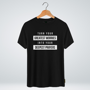 One Ummah BD 'Turn your greatest worries into deepest prayer' Design Classic Round Neck Half Sleeve T-shirt for Men - (CMTHC-CAD216 )