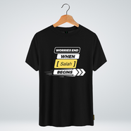 One Ummah BD 'Worries end when salah begins' Design Classic Round Neck Half Sleeve T-shirt for Men - (CMTHC-CAD57)