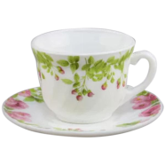 Opal Glass Cup and Saucer 12 Pcs Set - X190/111