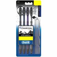 Oral B Cavity Defence 123 Black Toothbrush with charcoal extract- Medium (Pack of 4) - OC0056