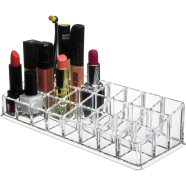 Organizador Acrylic Lipstick Organizer/Makeup Holder And Cosmetics Storage Display With 24 Compartments For Brushes, Bottles (Clear) icon