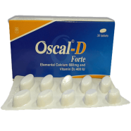 Oscal-D Forte 600 mg plus 400 IU - 10's Strip Tablet icon