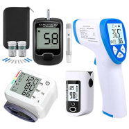 Oximetar and Thermometer and Blood Glucose Meters and Blood Pressure Monitor 4 in1 Health care Kits Home Office icon